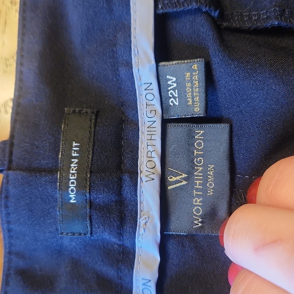 Worthington Brand Navy Modern Fit Dress Pants